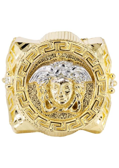 10k ow gold versace style mens ring|versace ring size chart.